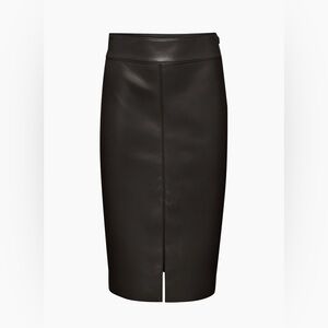 Aritzia Babaton Vegan Leather Pegu Skirt (Black) Size 2